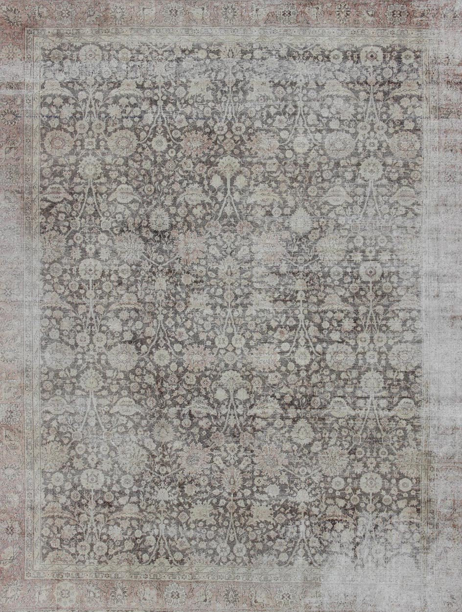 Antique Turkish Oushak Rug with All - Over Floral Design in Earth Tones kwarugs Floral Oushak carpet from Turkey, Keivan Woven Arts / rug DAN - KEI - 1, country of origin / type: Turkey / Oushak, circa 1900 This Turkish Oushak rug features a va... - Keivan Woven ArtsDAN - KEI - 1 - 11793Rug