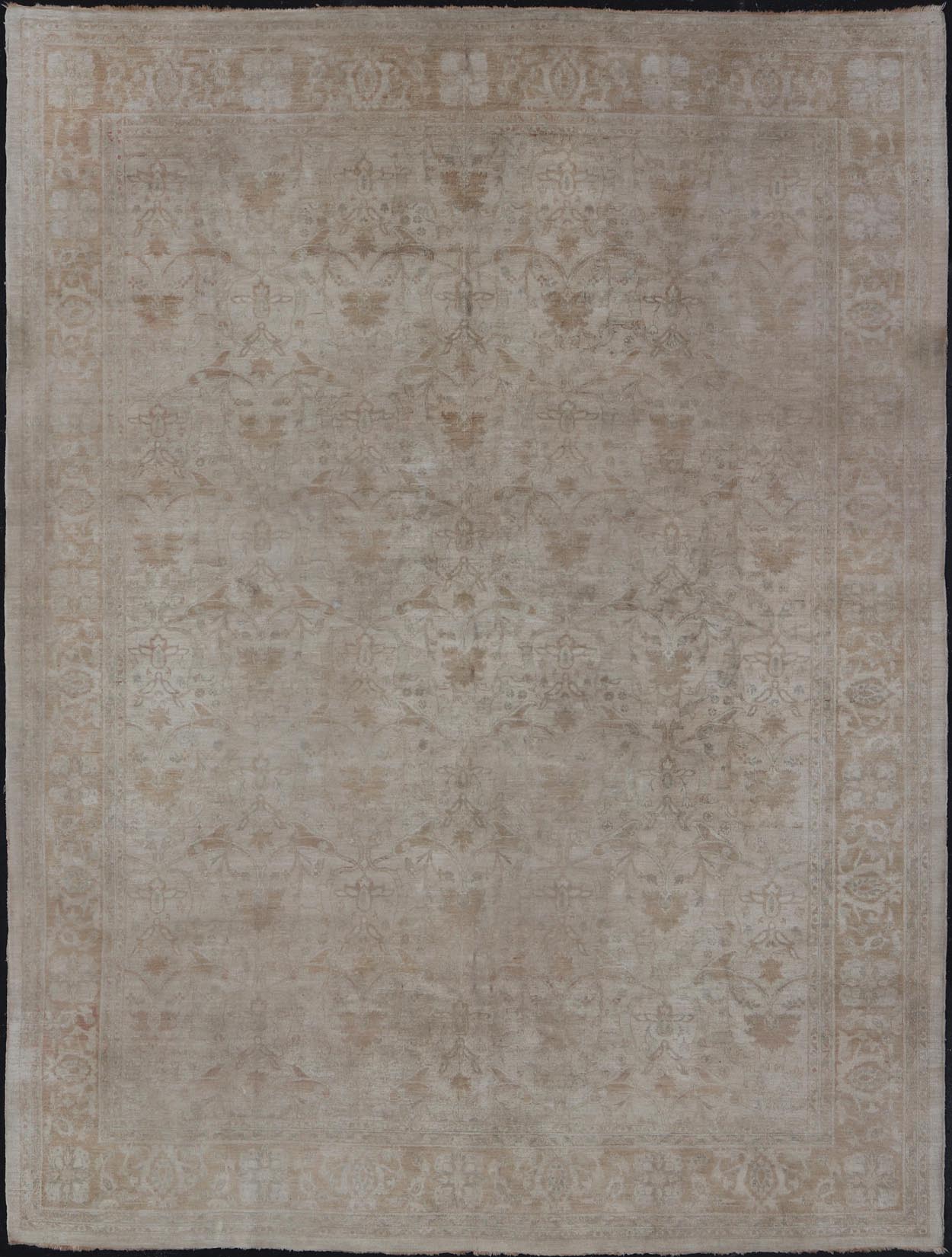 Vintage Hand - Knotted Pakistani Sultanabad Rug in Wool with Floral Design This vintage Sultanabad rug has been hand - knotted in wool and features an all - over sub - geometric floral design rendered in red, ivory and cream tones. A complementary, mul... - Keivan Woven ArtsDSP - 101 - 2022 - 19646Rug
