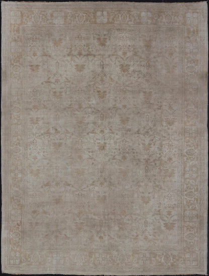 Vintage Hand - Knotted Pakistani Sultanabad Rug in Wool with Floral Design This vintage Sultanabad rug has been hand - knotted in wool and features an all - over sub - geometric floral design rendered in red, ivory and cream tones. A complementary, mul... - Keivan Woven ArtsDSP - 101 - 2022 - 19646Rug