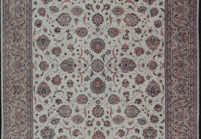 All - Over Floral Design Vintage Persian Tabriz Rug in Soft Colors on Ivory Field. Keivan Woven Arts / rug DSP - 2309, country of origin / type: Iran / Tabriz, circa 1960 Measures: 8'0 x 10'6 This vintage Persian Tabriz carpet (circa mid - 20th centur... - Keivan Woven ArtsDSP - 2309 - 24733Rug