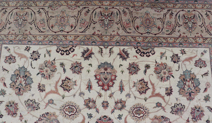 All - Over Floral Design Vintage Persian Tabriz Rug in Soft Colors on Ivory Field. Keivan Woven Arts / rug DSP - 2309, country of origin / type: Iran / Tabriz, circa 1960 Measures: 8'0 x 10'6 This vintage Persian Tabriz carpet (circa mid - 20th centur... - Keivan Woven ArtsDSP - 2309 - 24733Rug