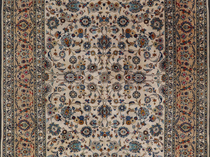 Measures: 7'3 x 11'1 Persian Fine Kashan by Keivan Woven Arts with Intricate Floral Motifs. Keivan Woven Arts/rug /DSP - 24021, country of origin / type: Iran / Kashan, circa 1940. Finely woven Persian Kashan filled with flowers, paisleys shr... - Keivan Woven ArtsDSP - 24021 - 26070