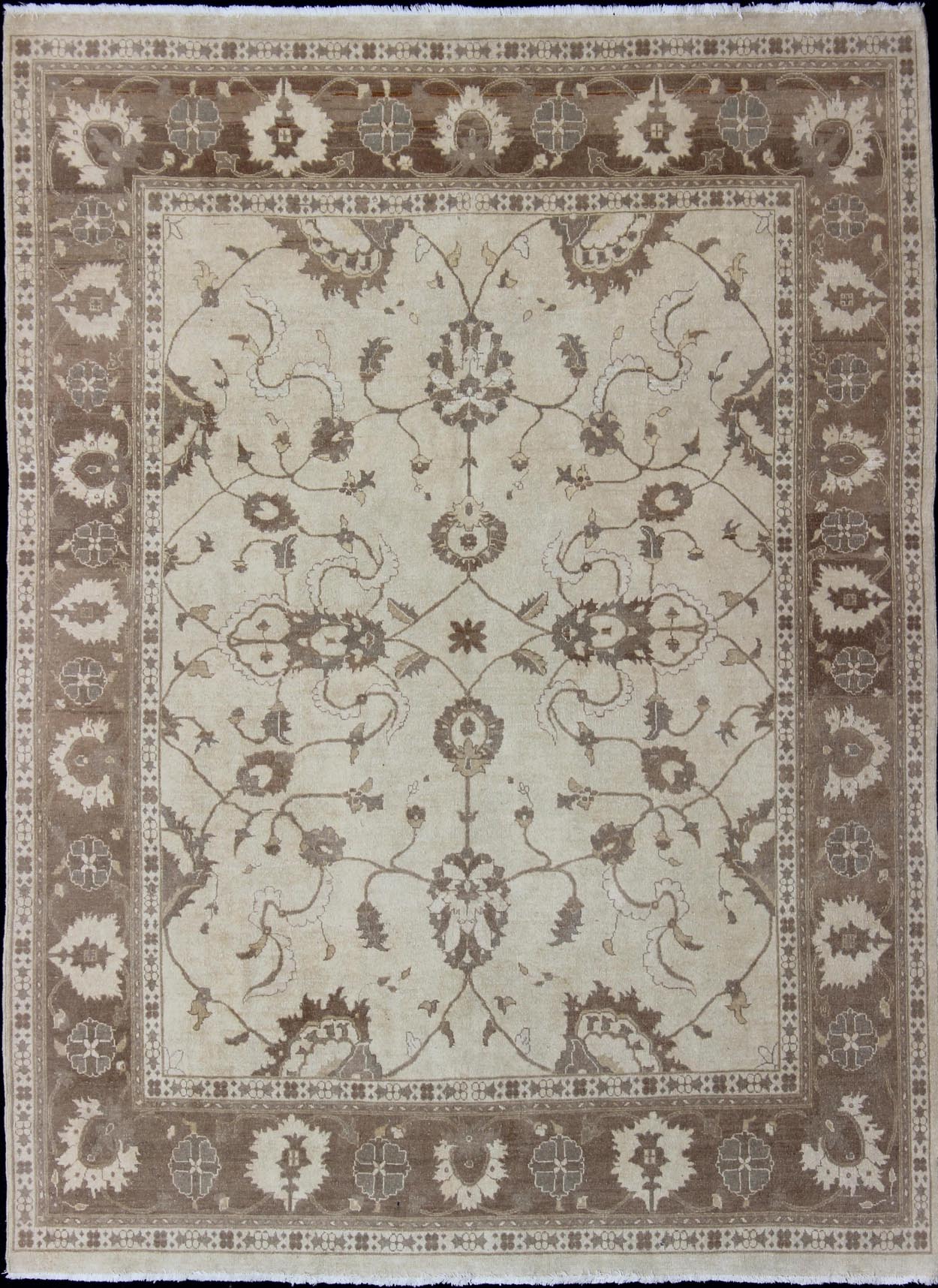 Earth Tone Afghan Sultanabad design Rug in Brown and Cream. Keivan Woven Arts rug/ Dsp - Bc - 305 Sultanabad reproduction Rug. Measures: 86 115 This elegantly hand woven rug from Afghanistan is woven with fine wool to create a luxurious feel... - Keivan Woven ArtsDSP - BC - 305 - 4343Rug