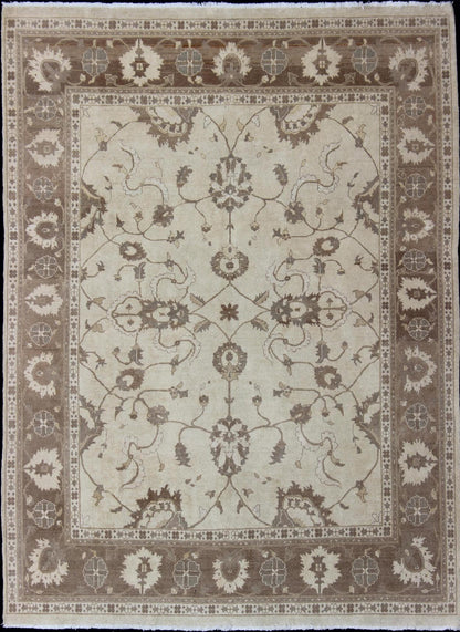 Earth Tone Afghan Sultanabad design Rug in Brown and Cream. Keivan Woven Arts rug/ Dsp - Bc - 305 Sultanabad reproduction Rug. Measures: 86 115 This elegantly hand woven rug from Afghanistan is woven with fine wool to create a luxurious feel... - Keivan Woven ArtsDSP - BC - 305 - 4343Rug