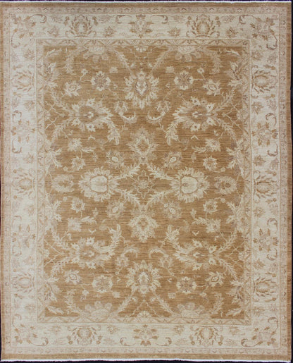 Sultanabad Design Afghan Made Floral Rug. Measures: 8'10 x 11'7. This elegantly handwoven rug is from Afghanistan and woven from the finest wool to create a soft and luxurious piece that will work well in so many different settings with earthy t... - Keivan Woven ArtsDSP - BC11280 - 4094Rug