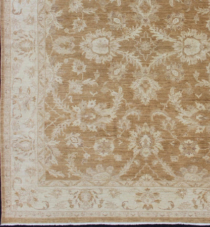 Sultanabad Design Afghan Made Floral Rug. Measures: 8'10 x 11'7. This elegantly handwoven rug is from Afghanistan and woven from the finest wool to create a soft and luxurious piece that will work well in so many different settings with earthy t... - Keivan Woven ArtsDSP - BC11280 - 4094Rug