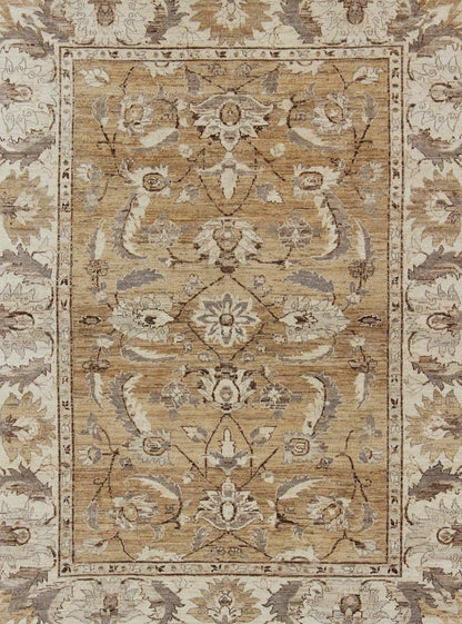 Cream and brown earth tone Afghan floral rug, Keivan Woven Arts / DSP - BC11322 country of origin / type: Afghan / circa 1980. Measures: 8' x 10'2" This elegantly handwoven hand woven rug is from Afghanistan and woven from the finest wool t... - Keivan Woven ArtsDSP - BC11322 - 4100Rug