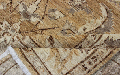 Cream and brown earth tone Afghan floral rug, Keivan Woven Arts / DSP - BC11322 country of origin / type: Afghan / circa 1980. Measures: 8' x 10'2" This elegantly handwoven hand woven rug is from Afghanistan and woven from the finest wool t... - Keivan Woven ArtsDSP - BC11322 - 4100Rug