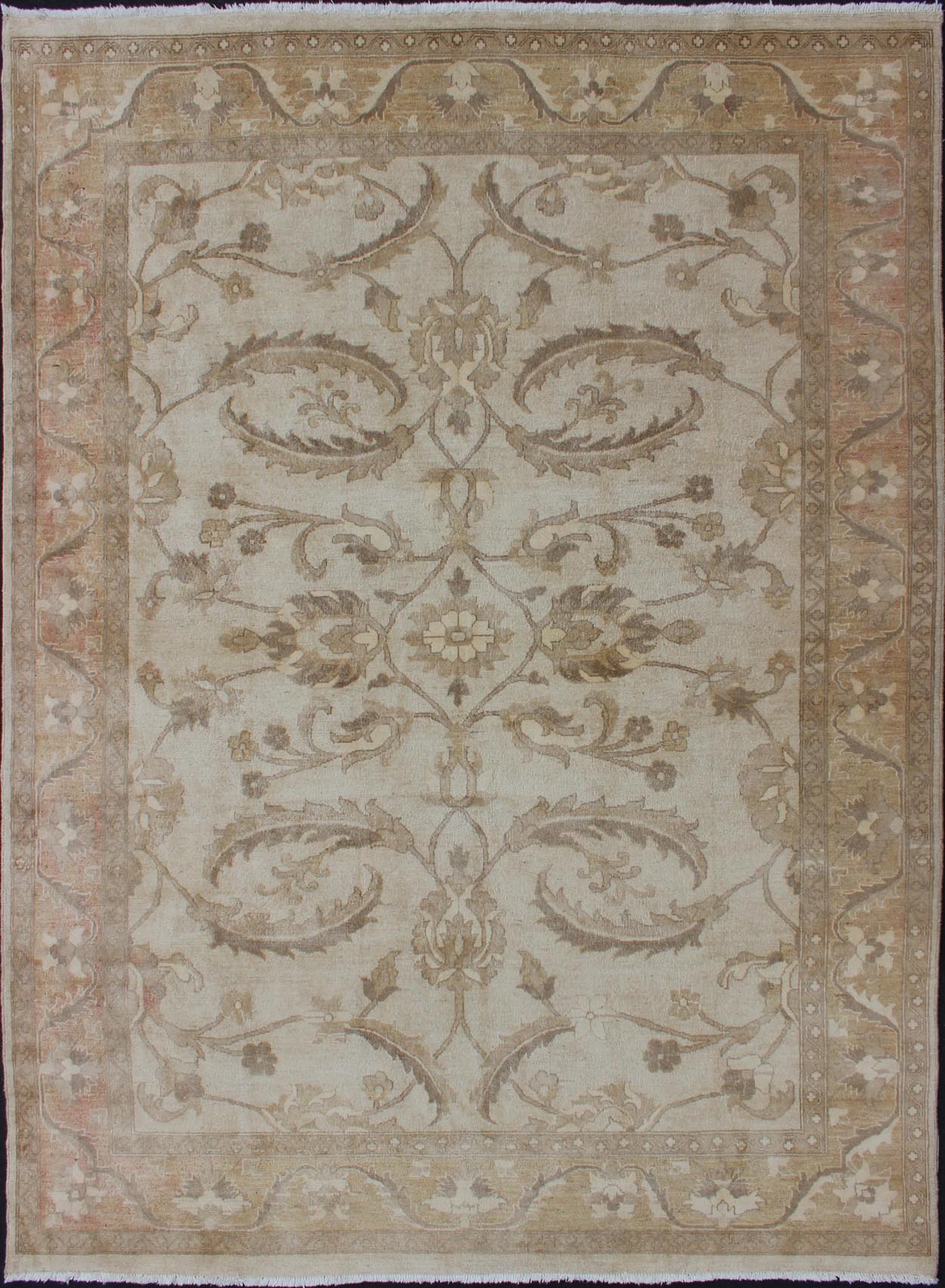 Sultanabad Design Modern Rug in Muted Tones. Measures: 7'9 x 10'8. Sultanabad Design Modern Rug in Muted Tones of light brown, taupe, gray and pale green, Keivan Woven Arts / Rug DSP - BC11369, country of origin / type: Pakistan, late 20th... - Keivan Woven ArtsDSP - BC11369 - 4106Rug