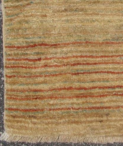 Minimalist Design Vintage Gabbeh Rug With All - Over Stripe Design in Multi - Colors. Muted Colors Afghan Gabbeh design Rug With All - Over Design of stripes Afghan tribal Rug, DSP - BC11502 country of origin / type: Afghan /, circa 1980. This m... - Keivan Woven ArtsDSP - BC11502 - 4341Rug