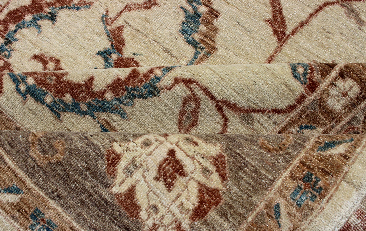 Tabriz design from Afghanistan with all - over floral design in taupe and cream. Keivan Woven Arts / rug DSP - BC11593, country of origin/ type: Afghanistan / Tabriz, late 20th century Measures: 8'1 x 9'8. This with a sophisticated, all - over design f... - Keivan Woven ArtsDSP - BC11593 - 4110Rug