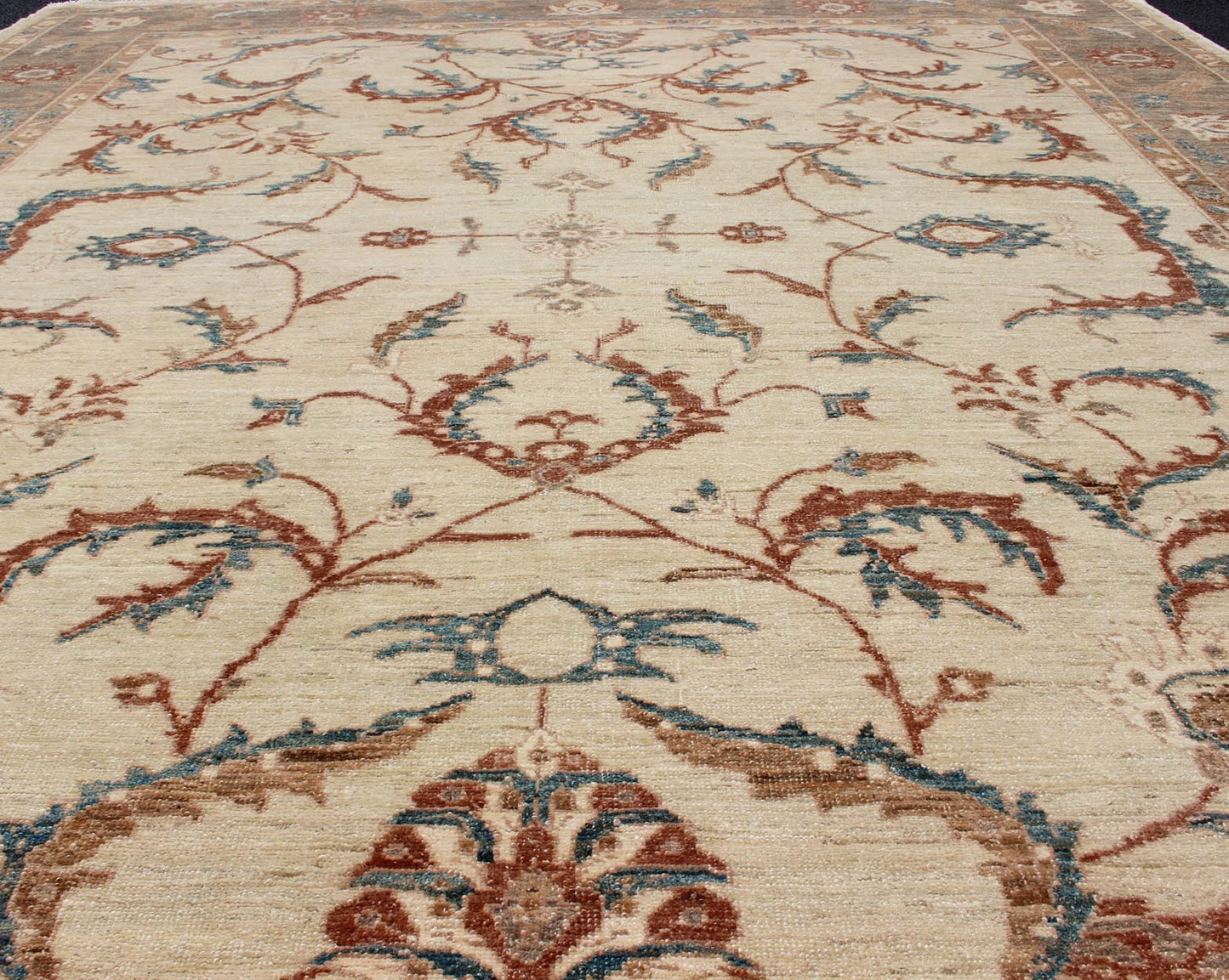 Tabriz design from Afghanistan with all - over floral design in taupe and cream. Keivan Woven Arts / rug DSP - BC11593, country of origin/ type: Afghanistan / Tabriz, late 20th century Measures: 8'1 x 9'8. This with a sophisticated, all - over design f... - Keivan Woven ArtsDSP - BC11593 - 4110Rug
