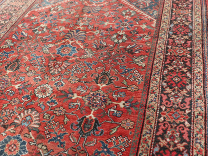 Antique Mahal Rug With All Over Design in Soft Red & Dark Brown Border. Antique Mahal rug with all over design in soft rust red multi colors, Keivan Woven Arts/rug/ DSP - R9818, country of origin / type: Iran / Sultanabad, circa early - 20th century ... - Keivan Woven ArtsDSP - R9818 - 4128Rug