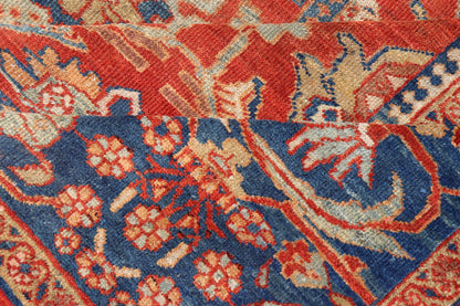 Antique Sultanabad Carpet This large and inspiring Sultanabad from the late 19 century is set apart from its peers due to its all over geometric design which floods the primary field. A luxurious base of soft tomato red contains a meticulous arr... - Keivan Woven ArtsE - 0101 - 475Rug