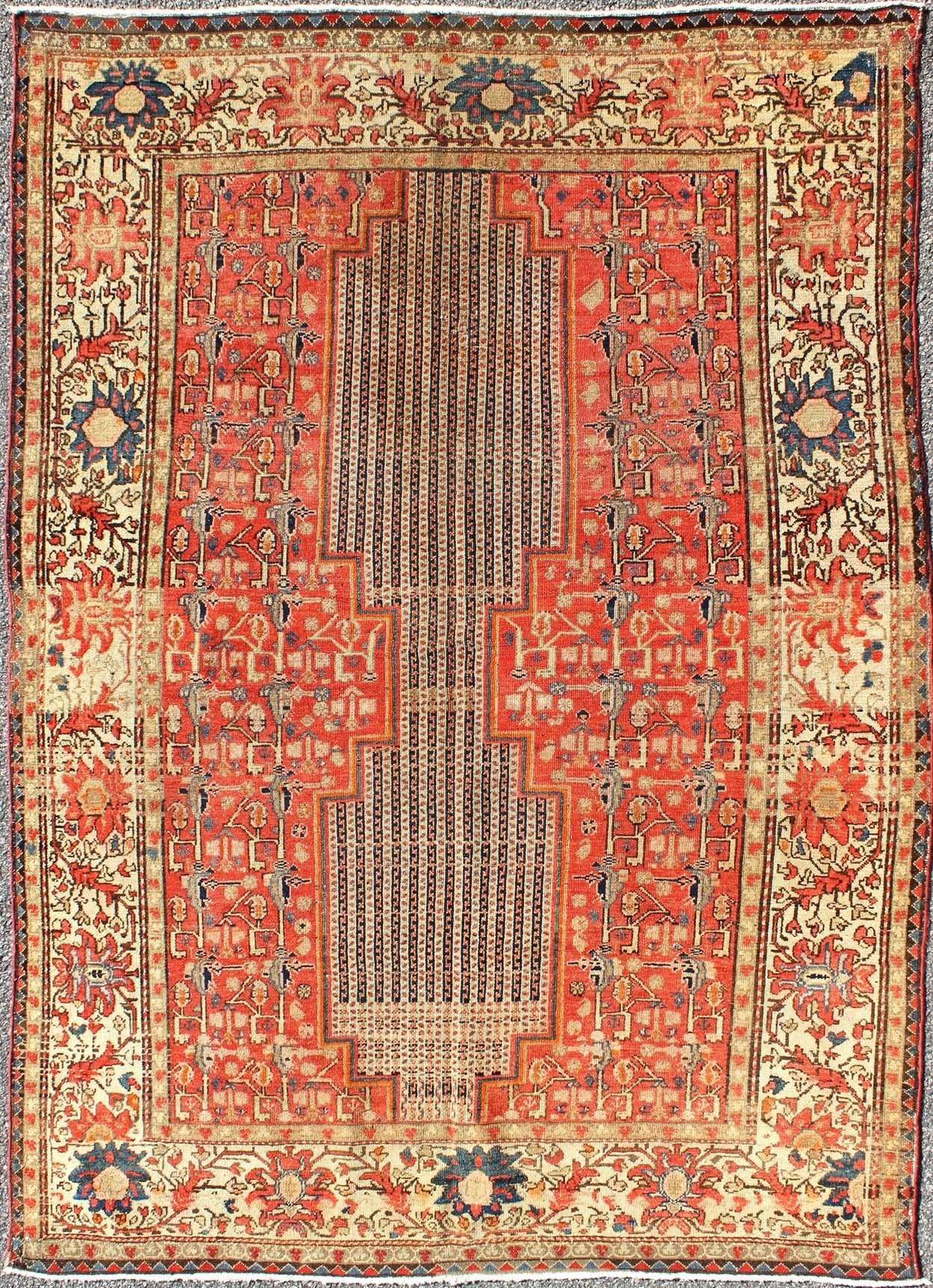 Antique Mashan Malayer Mashan Malayer pieces are both rare and among the finest of Seneh and Malayer rugs. Made in the late 19th Century, this rug carries an unusual design of double - bodied medallions, which are composed of alternating pinstripe... - Keivan Woven ArtsE - 0601 - 1108Rug
