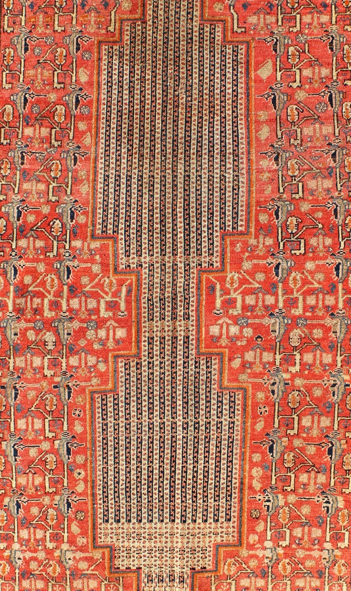 Antique Mashan Malayer Mashan Malayer pieces are both rare and among the finest of Seneh and Malayer rugs. Made in the late 19th Century, this rug carries an unusual design of double - bodied medallions, which are composed of alternating pinstripe... - Keivan Woven ArtsE - 0601 - 1108Rug
