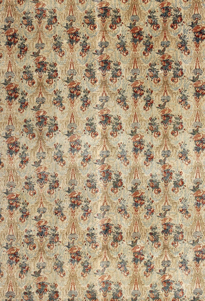 Large Antique Fine Tabriz Persian Carpet in Ivory Background with Flowers and Bird Design. kwarugs / E - 0609. Antique Fine Persian rug, Haj Jalili Tabriz Persian Rug. Fine Persian Tabriz This unique allover pattern finely woven antique rug is hallmar... - Keivan Woven ArtsE - 0609 - 271