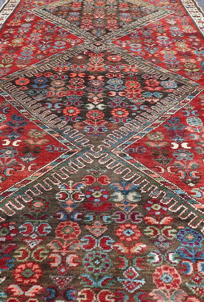 Colorful Antique Caucasian Karabagh With Tribal Design in Rich Jewel Colors Colorful jewel - toned antique Caucasian Karabagh runner with tribal design, rug E - 0704, country of origin / type: Caucasus / Karabagh, circa 1900. The field design of... - Keivan Woven ArtsE - 0704 - 1883Rug