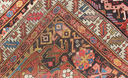 Antique Caucasian Karabagh Runner With Geometric Medallions in Jewel Tones. Keivan Woven Arts / rug E - 0706, country of origin / type: Caucus / Caucasian, circa 1870. Measures: 3'9 x 11'. This antique Karabagh rug displays an intricate design of f... - Keivan Woven ArtsE - 0706 - 1390Rug