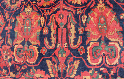 Antique Persian Sultanabad Rug With Large Scale Design in Blue, Red, and Gold. Keivan Woven Arts / rug / E - 0908, country of origin / type: Iran / Sultanabad, circa 1890. Measures: 11'3 x 13' This Persian Antique Sultanabad draws heavily from nat... - Keivan Woven ArtsE - 0908 - 487Rug