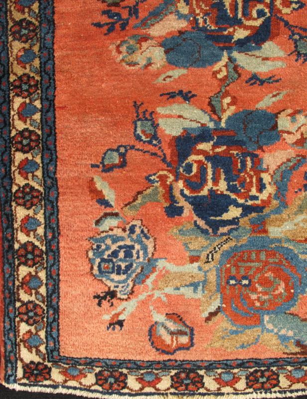 Antique Bakhtiar Carpet with Bouquets of Colorful Flowers in Coral Background Bouquets of Colorful Flowers in Red and yellow rug/E - 0912 origin/iran Keivan Woven Arts - Inspired by antique Caucasian Karabagh, this handwoven rug features a la... - Keivan Woven ArtsE - 0912 - 2329Rug