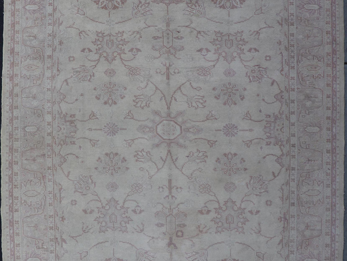 Antique Turkish Oushak Rug With Floral Patterns in Cream and Neutral Colors Keivan Woven Arts 1930's Vintage Turkish Oushak Rug. Antique Turkish Oushak Rug with Floral Patterns. Keivan Woven Arts rug/ E - 0914, country of origin / type: Turkey / ... - Keivan Woven ArtsE - 0914 - 671Rug
