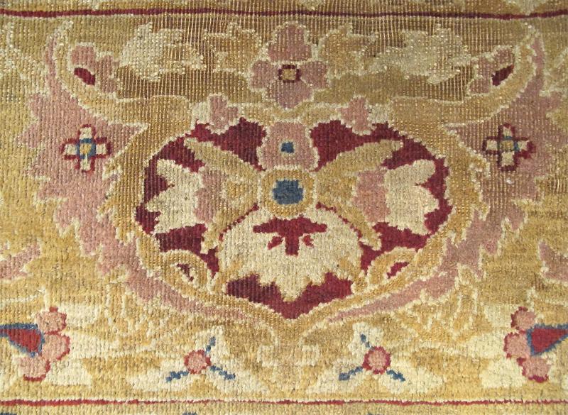 Antique 19th Century Indian Agra Rug in Solid Blue Background This stunning antique Agra carpet beautifully illustrates the magnificent splendor of mid - 19th Century Indian design and craftsmanship. The unusually bold open center field in various... - Keivan Woven ArtsE - 1009 - 677Rug