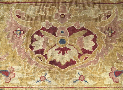 Antique 19th Century Indian Agra Rug in Solid Blue Background This stunning antique Agra carpet beautifully illustrates the magnificent splendor of mid - 19th Century Indian design and craftsmanship. The unusually bold open center field in various... - Keivan Woven ArtsE - 1009 - 677Rug