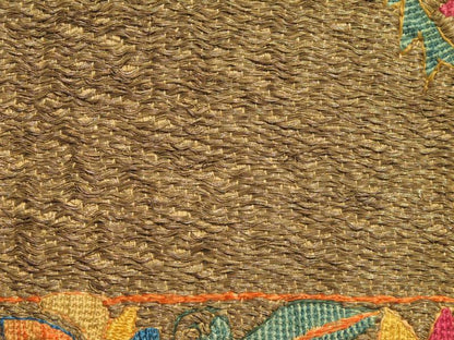 Antique Suzani with Metal Work "Suzani" means needlework and these embroideries are some of the most characteristic forms of textile art from Central Asia. The mastery of color and the dynamic sense of movement they convey continue to add depth... - Keivan Woven ArtsE - 1204 - 295