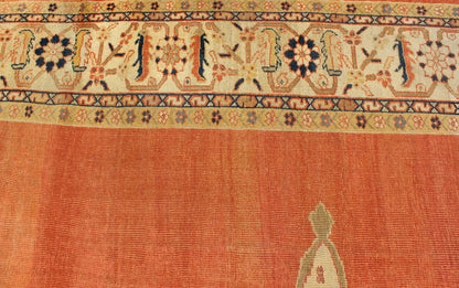 Large Antique Ziegler Sultanabad rug with central medallion in soft orange, ivory and pops of navy blue. Keivan Woven Arts / E - 1207. Late 19th Century Persian Antique Ziegler, antique Persian Ziegler. Measures: 10'2 x 14'5 This striking antique Z... - Keivan Woven ArtsE - 1207 - 1827Rug