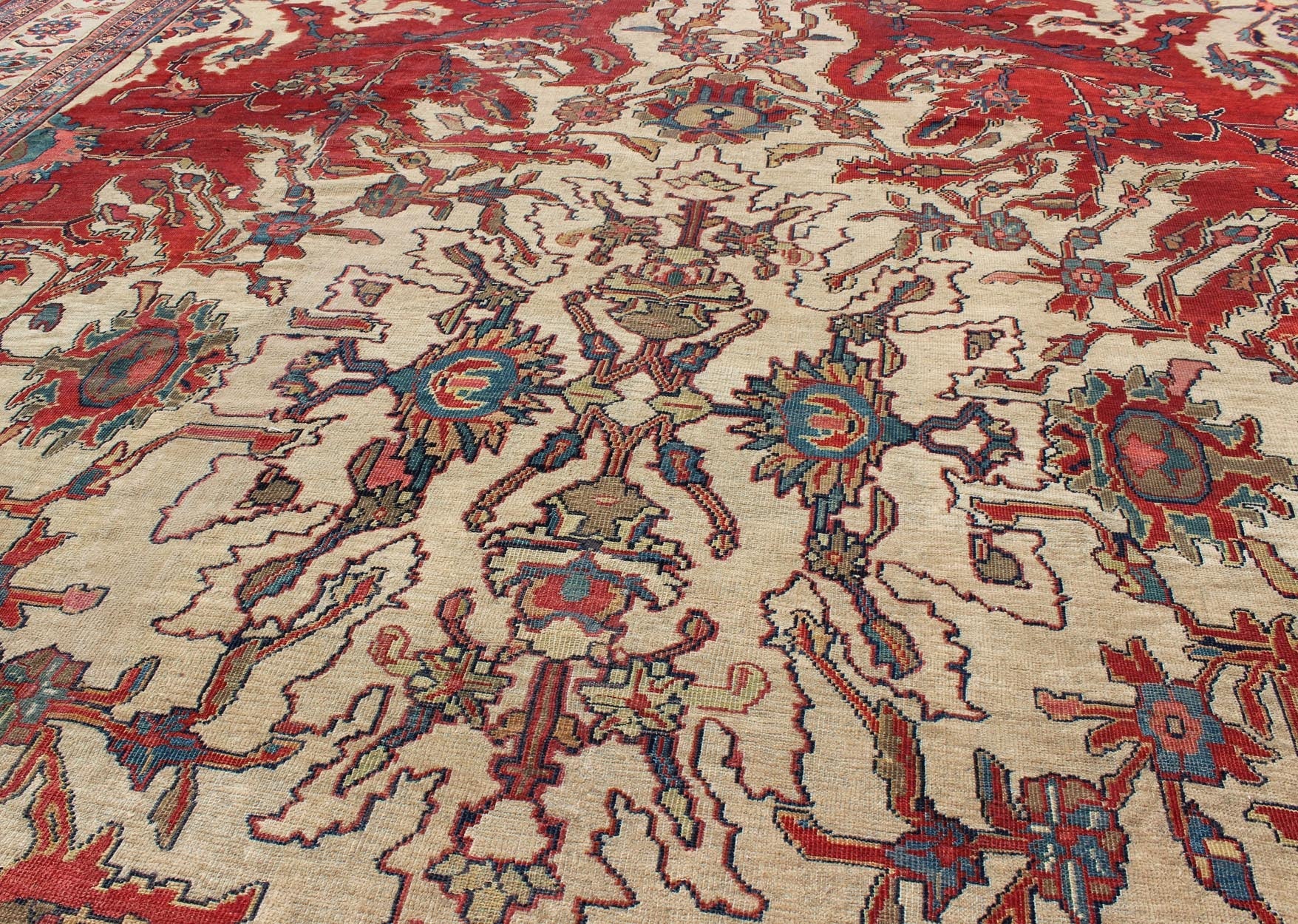 Large Antique Persian Sultanabad Rug with a Unique Medallion Design Large Antique Persian Sultanabad Rug, rug E - 1209, country of origin / type: Iran / Sultanabad, circa Early - 20th Century. Measures: 12'2 x 16' This beautiful antiq... - Keivan Woven ArtsE - 1209 - 1730Rug