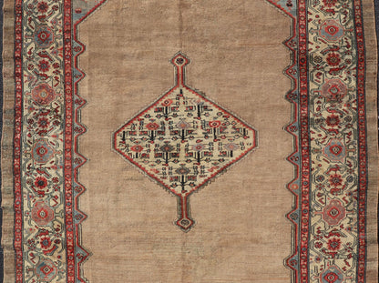 Geometric design Serab antique runner from Persia in multicolored Tones, rug EB - 200641, country of origin / type: Iran / Serab, circa 1910. This handwoven, antique Persian Serab rug features a central field imbued with an stretched medallion. A ... - Keivan Woven ArtsEB - 200641 - 12857Rug