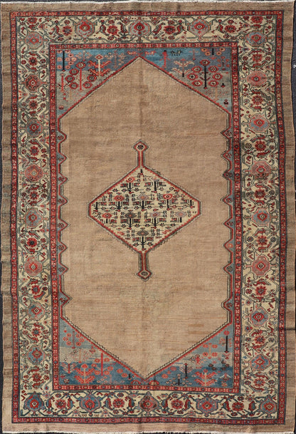 Geometric design Serab antique runner from Persia in multicolored Tones, rug EB - 200641, country of origin / type: Iran / Serab, circa 1910. This handwoven, antique Persian Serab rug features a central field imbued with an stretched medallion. A ... - Keivan Woven ArtsEB - 200641 - 12857Rug