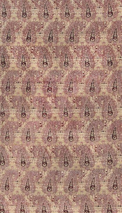 Antique Indian Amritsar rug with all - over Paisley pattern in ivory, pink, Lavender, purple, Cream, light yellow & red. Antique Indian Amritsar rug, Keivan Woven Arts/ rug/ EBD - 1001, country of origin / type: India / Amritsar, circa 1890 Measures... - Keivan Woven ArtsEBD - 1001 - 8761Rug