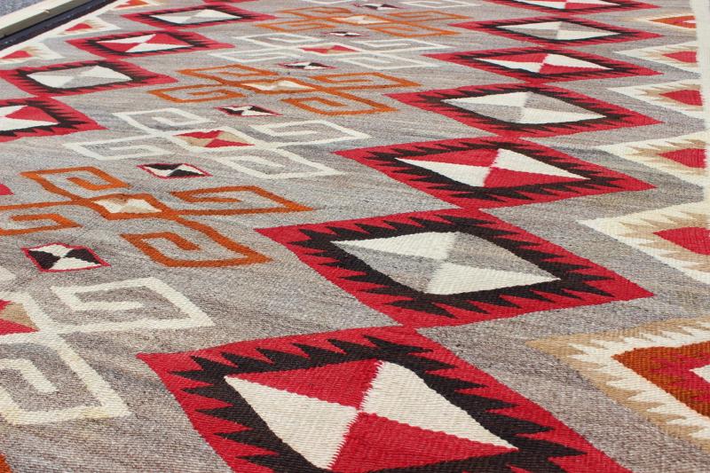 Antique Navajo Rug with Semi - Symmetrical All - Over Diamond Design Antique Navajo Rug with Semi - Symmetrical All - Over Diamond Design, rug EBD - 1023, country of origin / type: America / Navajo, circa early - 20th Century. This intriguing antiqu... - Keivan Woven ArtsEBD - 1023 - 6548Rug