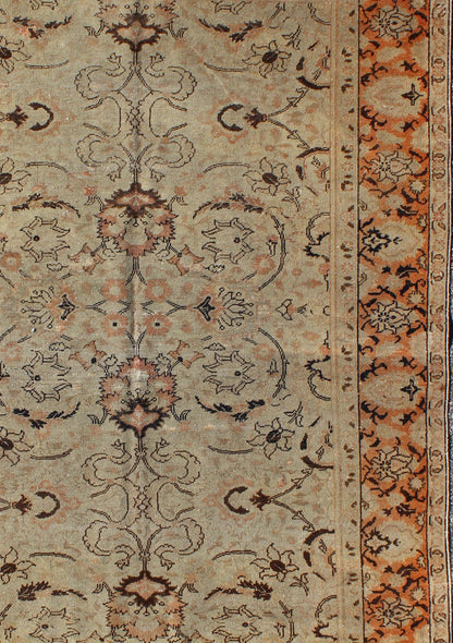 Floral Antique Fine Weave Turkish Sivas Rug With Neutral Color Palette and Pops of Color. Keivan Woven Arts / rug EL - 16369, country of origin / type: Turkey / Sivas, circa 1920 The design of this beautiful antique Oushak rug from early 20th century ... - Keivan Woven ArtsEL - 16369 - 1112Rug