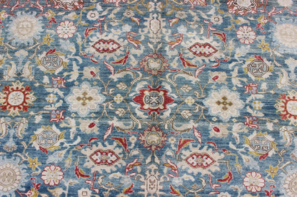 Colorful Large Antique Blue gray Background Persian Malayer Rug with All - Over Floral Pattern. Large antique blue background Persian Malayer rug with all - over floral pattern, kwarugs Keivan Woven Arts / EMA - 7500, country of origin / type: Iran / Ma... - Keivan Woven ArtsEMA - 7500 - 8821Rug