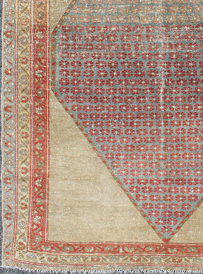 Diamond Medallion Antique Serab Persian Rug with Floral Borders kwarugs Diamond floral medallion antique Serab Persian rug with floral borders, rug ema - 7503, county of origin / type: Iran / Serab, circa 1900 This early 20th century antiqu... - Keivan Woven ArtsEMA - 7503 - 8787Rug