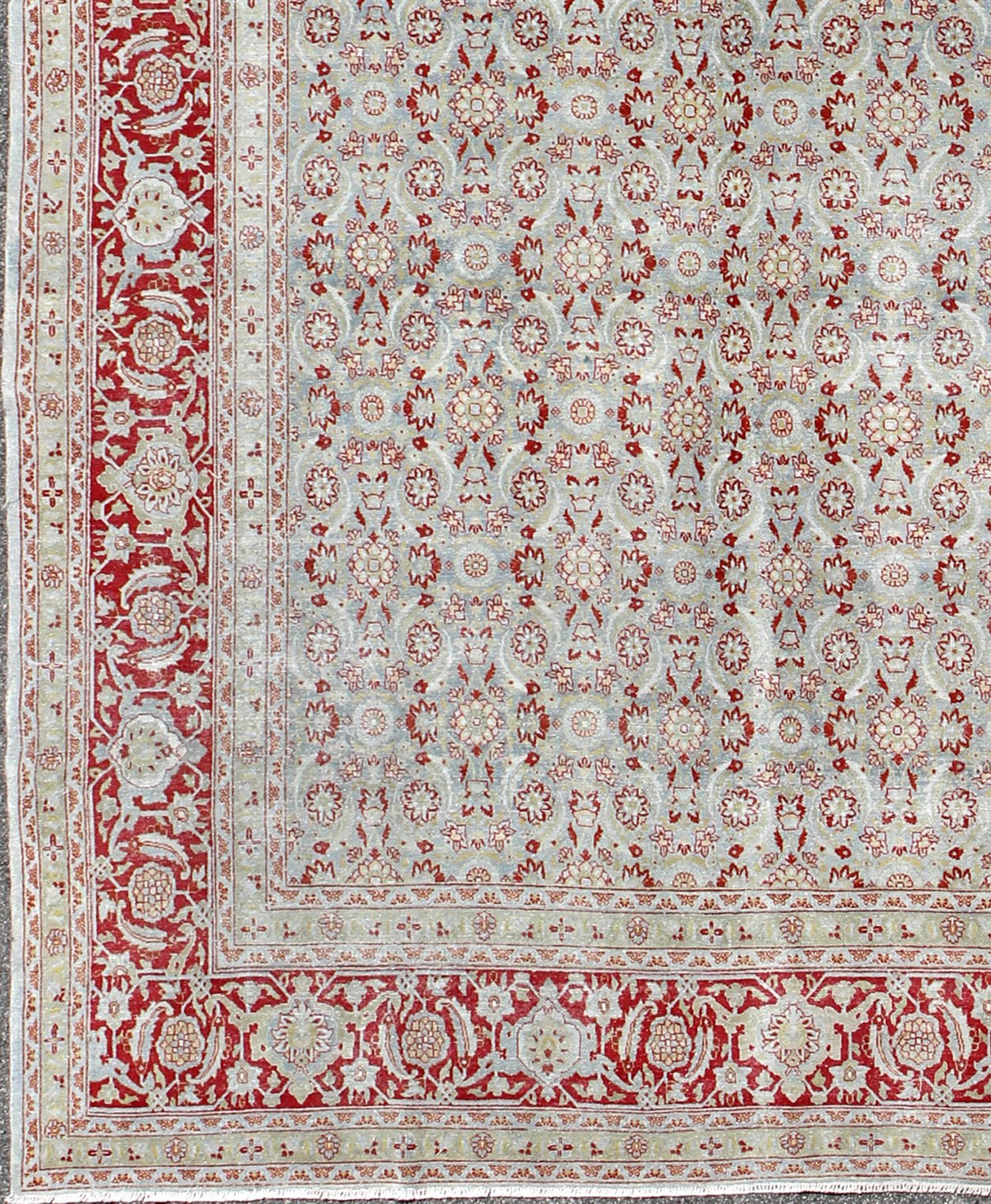 All - Over Floral Design Antique Persian Tabriz Rug in Shades of Gray - Blue and Red kwarugs All - Over Floral Design Antique Persian Tabriz Rug in Shades of Gray - Blue and Red. Keivan Woven Arts / rug EMA - 7513, country of origin / type: Iran / Tabriz,... - Keivan Woven ArtsEMA - 7513 - 8791Rug