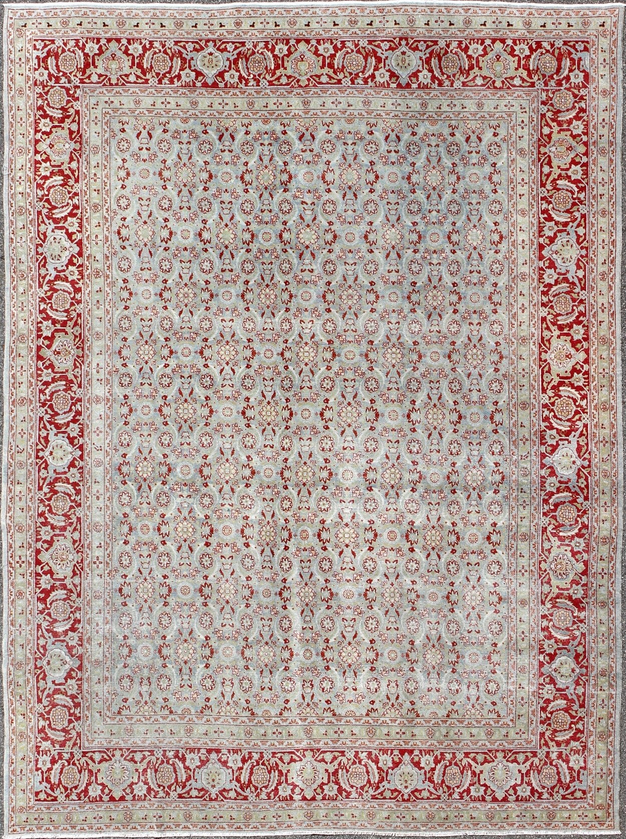 All - Over Floral Design Antique Persian Tabriz Rug in Shades of Gray - Blue and Red kwarugs All - Over Floral Design Antique Persian Tabriz Rug in Shades of Gray - Blue and Red. Keivan Woven Arts / rug EMA - 7513, country of origin / type: Iran / Tabriz,... - Keivan Woven ArtsEMA - 7513 - 8791Rug