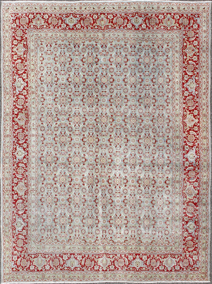 All - Over Floral Design Antique Persian Tabriz Rug in Shades of Gray - Blue and Red kwarugs All - Over Floral Design Antique Persian Tabriz Rug in Shades of Gray - Blue and Red. Keivan Woven Arts / rug EMA - 7513, country of origin / type: Iran / Tabriz,... - Keivan Woven ArtsEMA - 7513 - 8791Rug