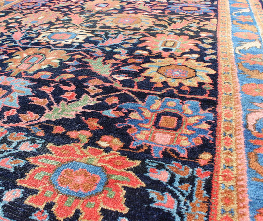 Pastel colored Persian Hamedan antique rug with large floral motifs, rug ema - 7526, country of origin / type: Iran / Hamadan, circa 1910 This beautiful antique early 20th century Persian Hamadan carpet features an all - over design of repeating lar... - Keivan Woven ArtsEMA - 7526 - 9258Rug