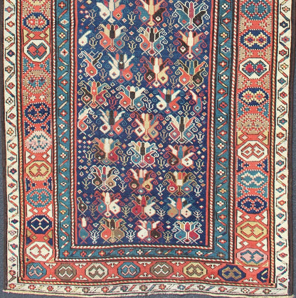 Multicolored Antique Caucasian Gendje Gallery Rug with All - Over Sub - Geometrics kwarugs Gendje antique runner from Caucasus with tribal geometric design in a variety of color tones, rug ema - 7533, country of origin / type: Caucasus / Gendje, c... - Keivan Woven ArtsEMA - 7533 - 9334Rug