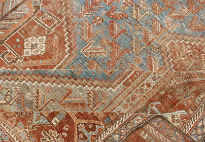 Geometric Antique Persian Shiraz Rug With Tri - Medallion Design in Shades of Rusty Orange Geometric Antique Persian Shiraz Rug With Tri - Medallion Design in Shades of Rusty Orange, Keivan Woven Arts rug ema - 7552, country of origin / type: Iran / S... - Keivan Woven ArtsEMA - 7552 - 9802Rug