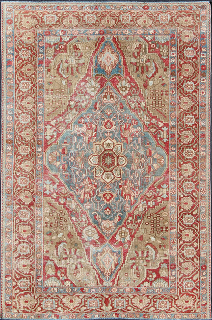 Antique Persian Bakhtiari Rug with Layered Floral Medallion Design and Motifs kwarugs Antique Persian Bakhtiari Rug With Layered Floral Medallion Design and Motifs. Keivan Woven Arts / rug EMA - 7557, country of origin / type: Iran / Bakhtiari, ci... - Keivan Woven ArtsEMA - 7557 - 9814Rug