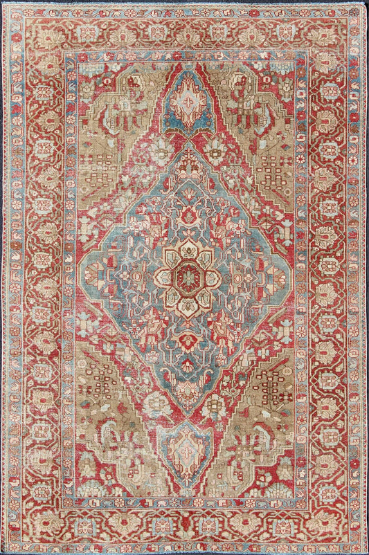 Antique Persian Bakhtiari Rug with Layered Floral Medallion Design and Motifs kwarugs Antique Persian Bakhtiari Rug With Layered Floral Medallion Design and Motifs. Keivan Woven Arts / rug EMA - 7557, country of origin / type: Iran / Bakhtiari, ci... - Keivan Woven ArtsEMA - 7557 - 9814Rug