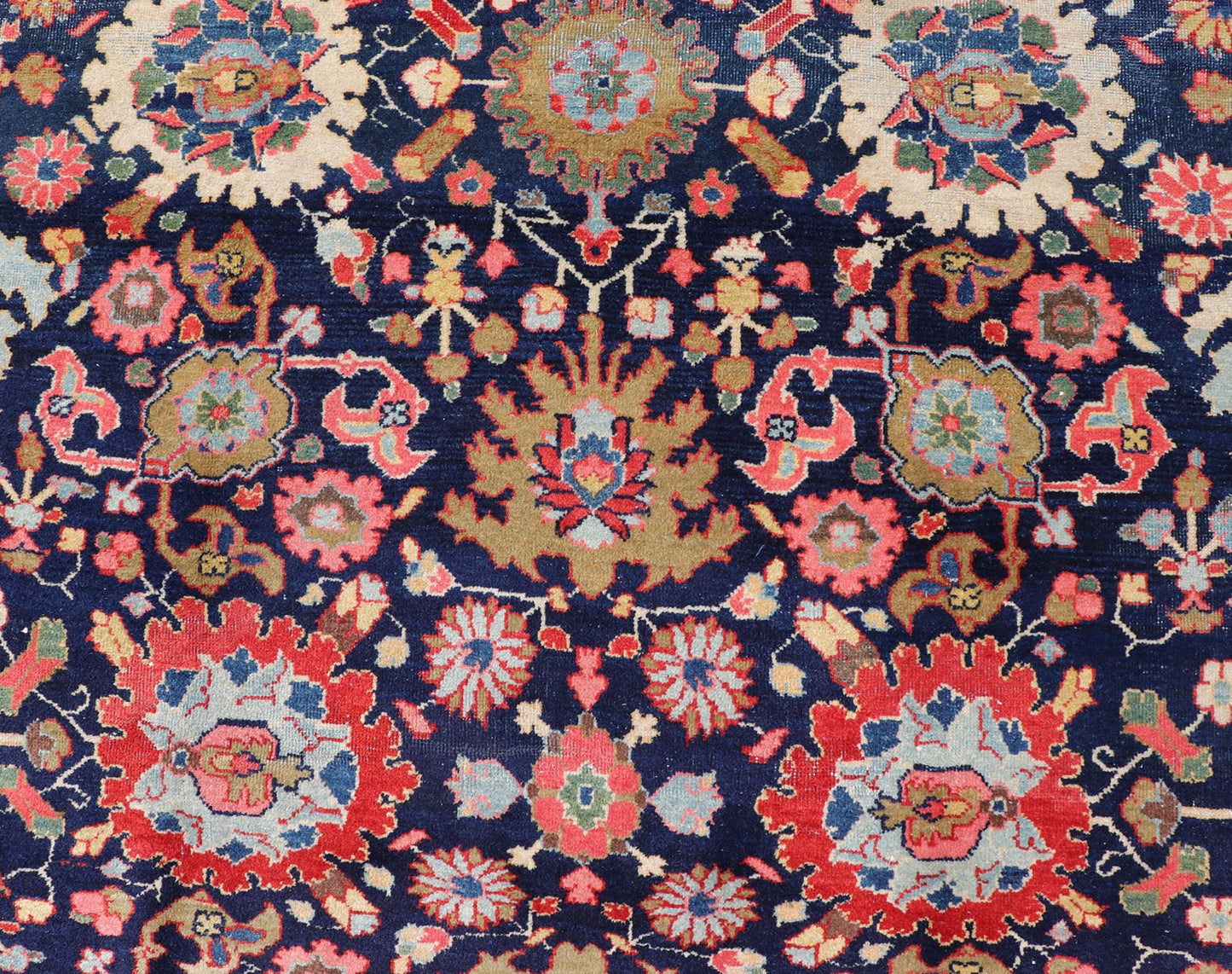 Large - Scale Flowers Design Antique Persian Sultanabad Mahal Rug in Navy Blue kwarugs Colorful Mahal antique Persian rug with floral design in multi - colors. Keivan Woven Arts / rug EMA - 7564, country of origin / type: Iran / Mahal, circa 1920. ... - Keivan Woven ArtsEMA - 7564 - 9824Rug