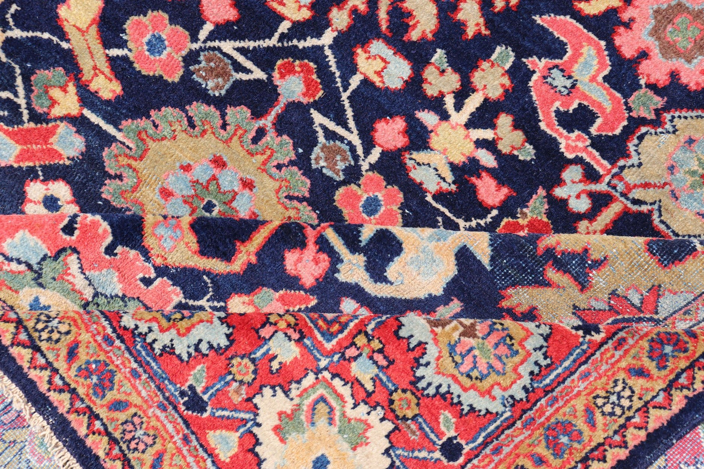Large - Scale Flowers Design Antique Persian Sultanabad Mahal Rug in Navy Blue kwarugs Colorful Mahal antique Persian rug with floral design in multi - colors. Keivan Woven Arts / rug EMA - 7564, country of origin / type: Iran / Mahal, circa 1920. ... - Keivan Woven ArtsEMA - 7564 - 9824Rug