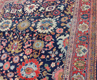 Large - Scale Flowers Design Antique Persian Sultanabad Mahal Rug in Navy Blue kwarugs Colorful Mahal antique Persian rug with floral design in multi - colors. Keivan Woven Arts / rug EMA - 7564, country of origin / type: Iran / Mahal, circa 1920. ... - Keivan Woven ArtsEMA - 7564 - 9824Rug