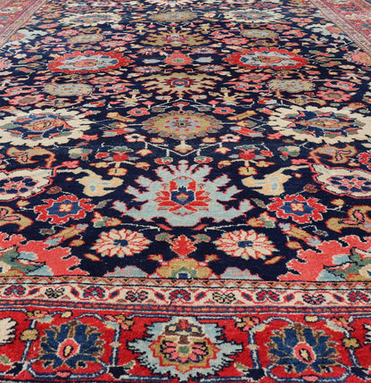 Large - Scale Flowers Design Antique Persian Sultanabad Mahal Rug in Navy Blue kwarugs Colorful Mahal antique Persian rug with floral design in multi - colors. Keivan Woven Arts / rug EMA - 7564, country of origin / type: Iran / Mahal, circa 1920. ... - Keivan Woven ArtsEMA - 7564 - 9824Rug